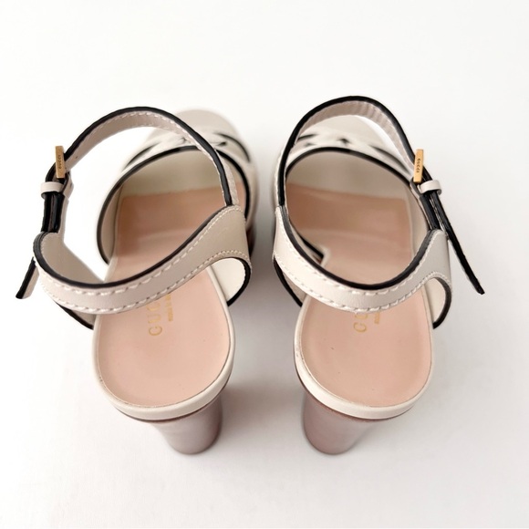 GUCCI | Interlocking GG White Chunky Platform Sandal Wood Heel Cosmos Softy 36 - Picture 7 of 13